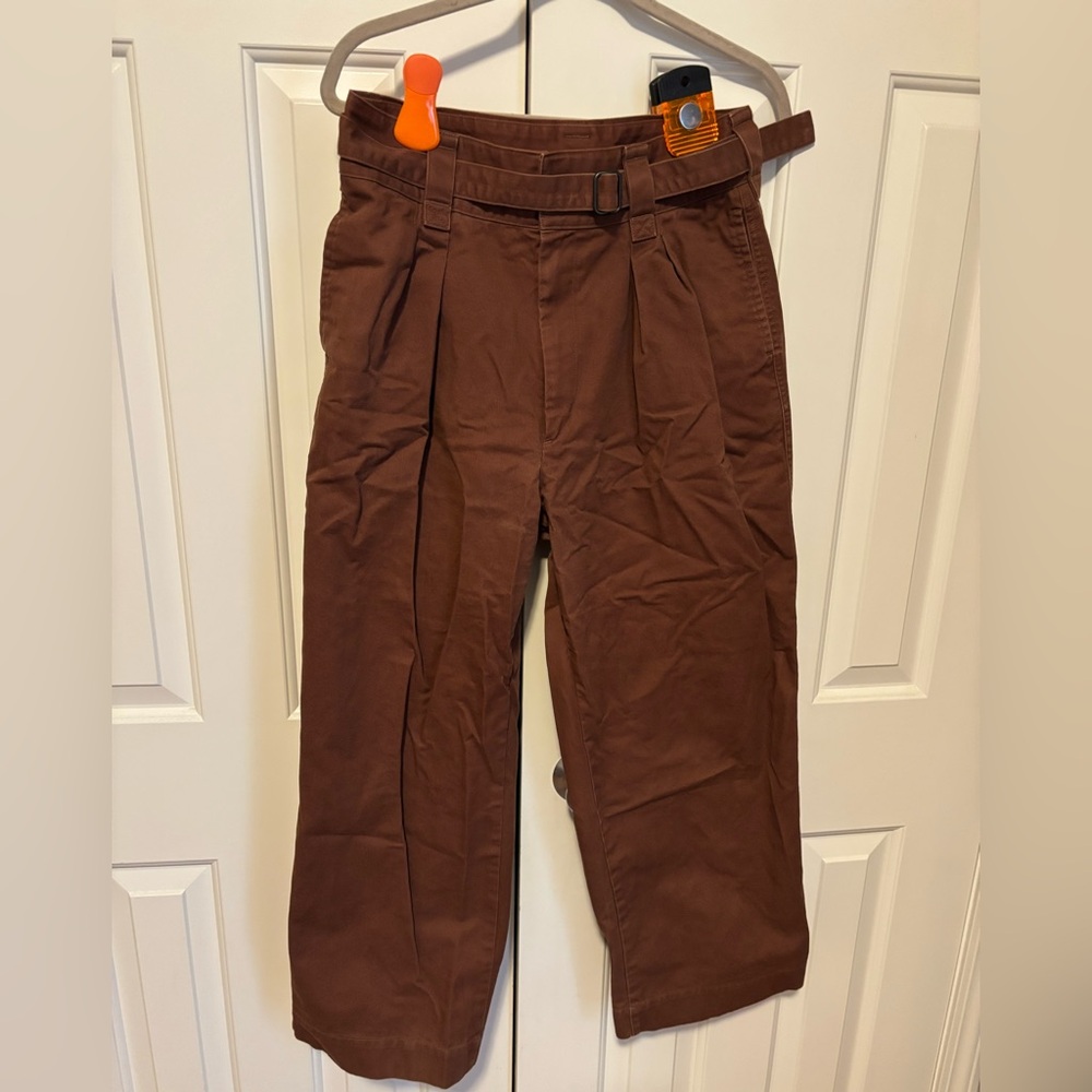 Uniqlo brown pleated trousers size 10